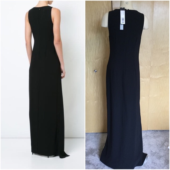 HALSTONHigh Neck Drape Gown with Ruching - Picture 5 of 8